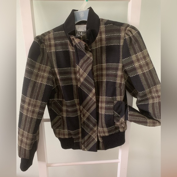 Size S Kensie Girl bomber jacket. Tweed plaid design, and quilted liner. - Picture 2 of 8
